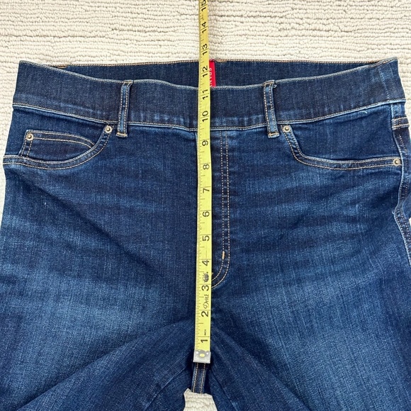 SPANX Pullon Women’s L Tall Blue Jeans Flare Bootcut Dark Wash 70's inspired - Picture 6 of 10